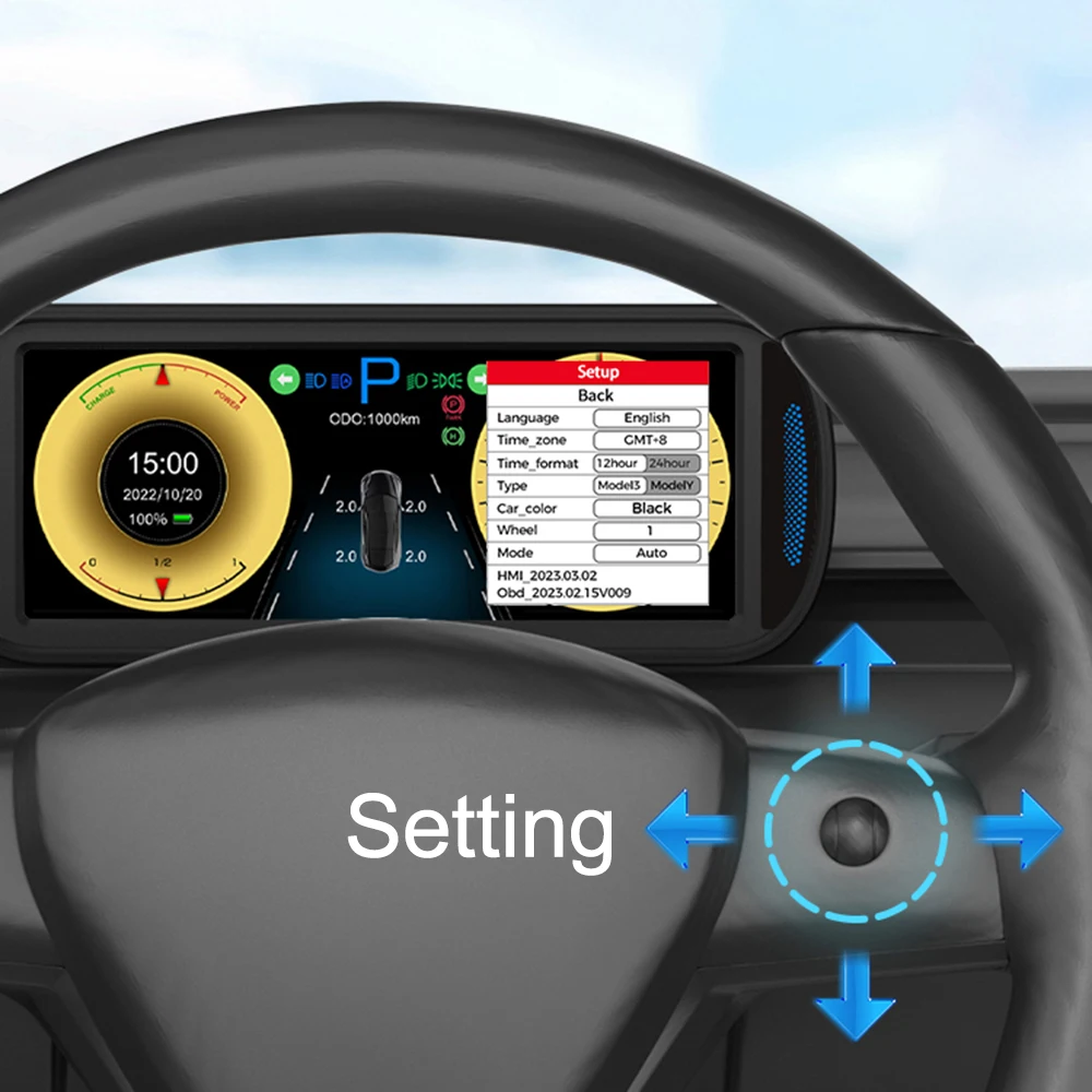Podofo 6 8-дюймовый IPS HD-экран лобовый Автомобильный дисплей для приборной панели Tesla Model 3/Y с точной скоростью подключения