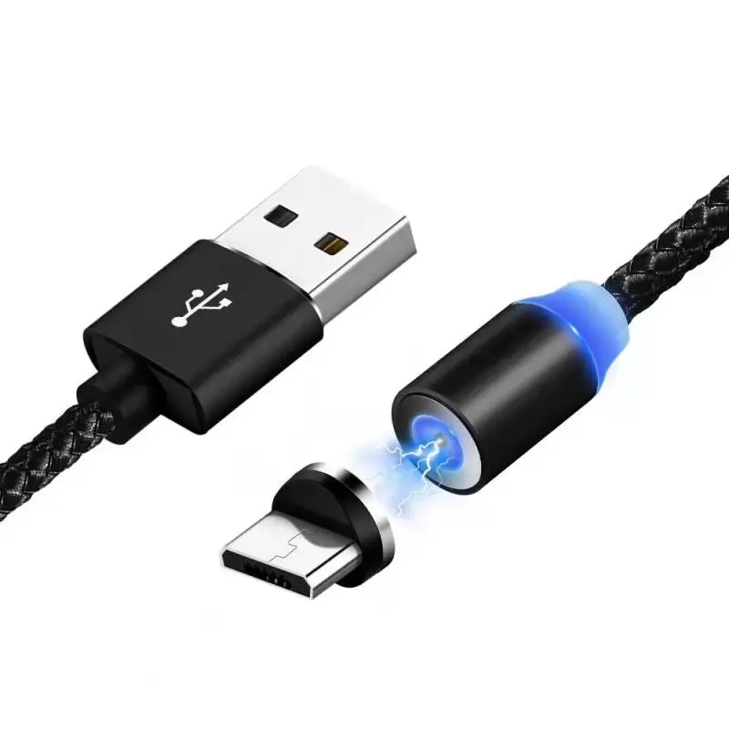 1m Led Flowing Light Usb 3 In 1 Fast Micro Type C Magnet Charger Micro v8 Magnetic Charging Cable For Iphone 13