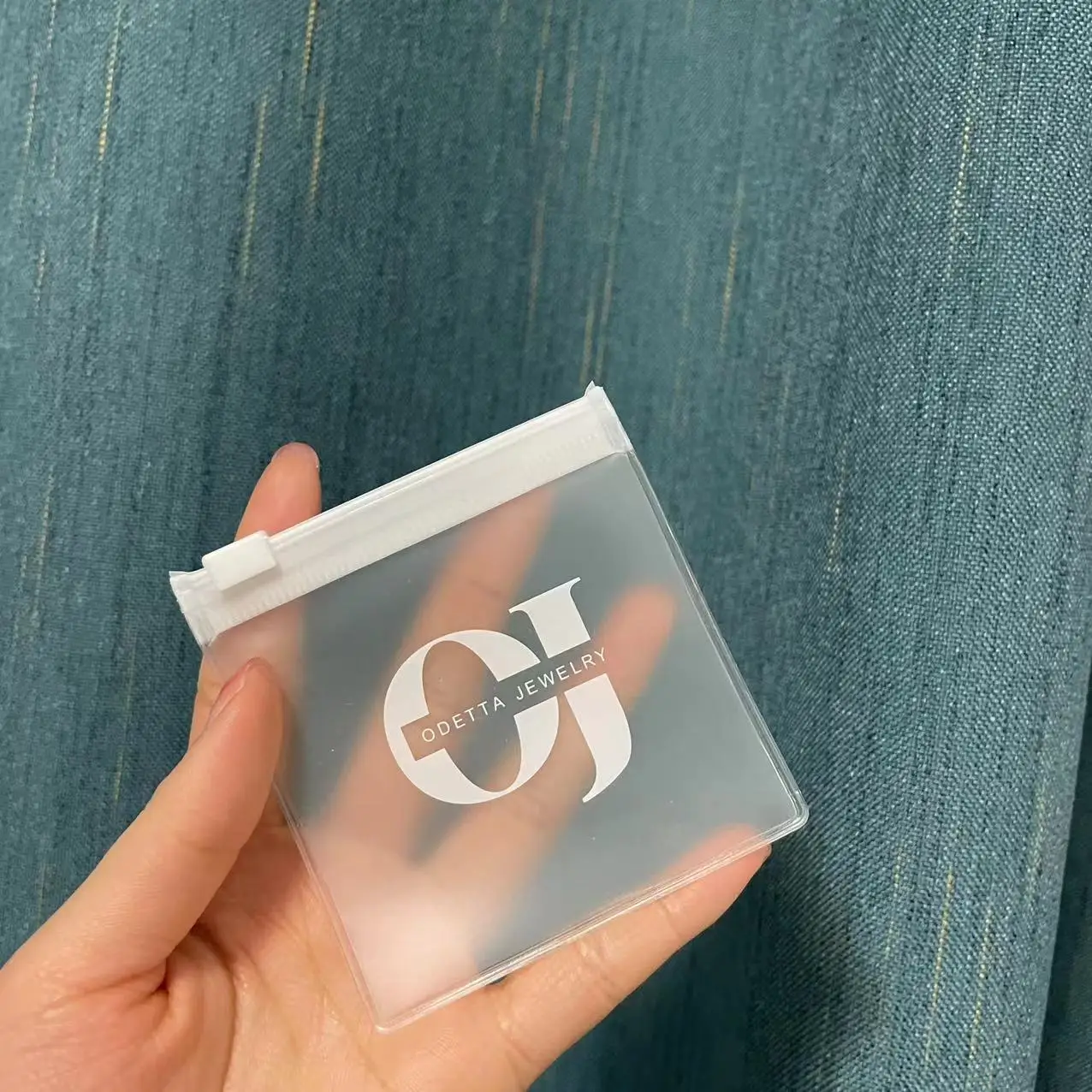 PVC Plastic Zipper Frosted Jewelry Bag with Logo Mini Ziplock Jewelry Pouch for Ring Accessories Packaging