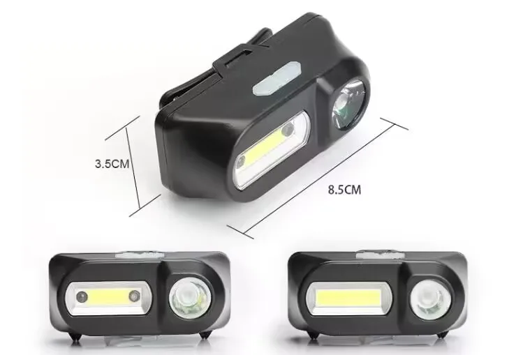 Outdoor Emergency Flashlight with Battery USB Charging Headlight