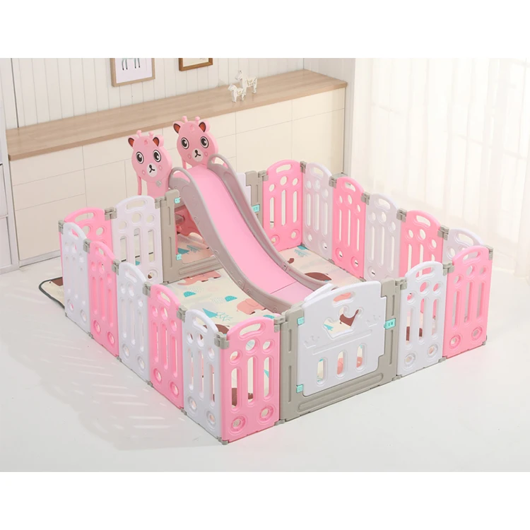 
Hot sale kindergarten kids plastic folding playpen indoor baby play area plastic fence for sale 