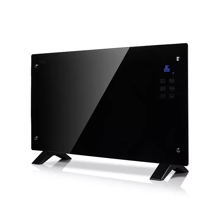 2022 Newly Design Electric Wall Infrared Panel Heater Convector Radiator with WIFI Ce Erp Approved Glass Mounted Aluminum Black