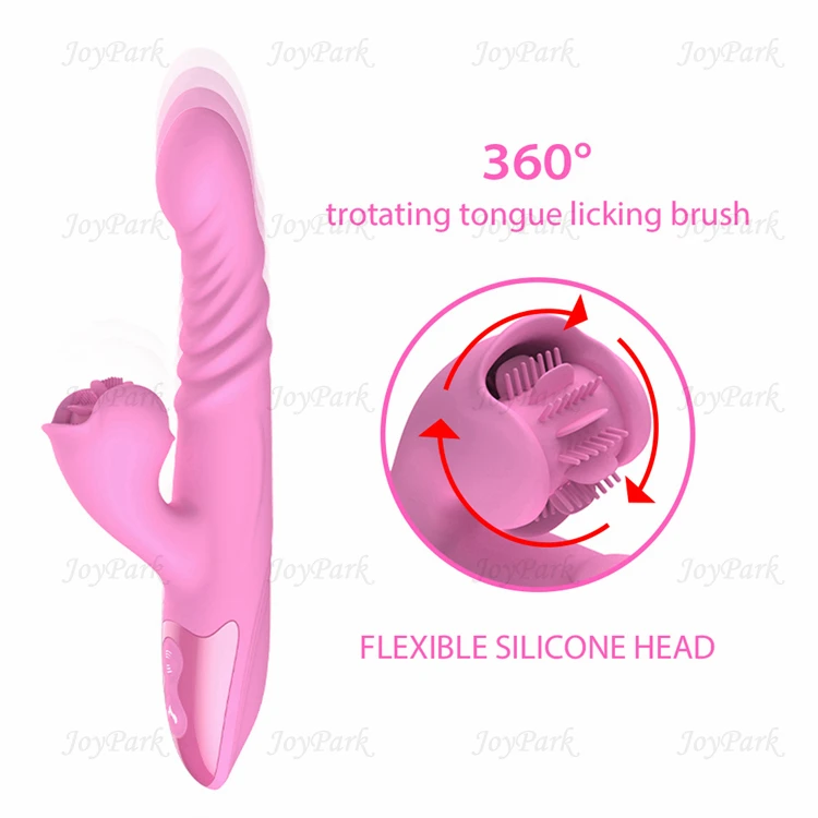 JoyPark USB Electric Tongue Licking Brush Heating Wand Massager Heat Telescope Sex Toy Vibrator for Women Masturbation