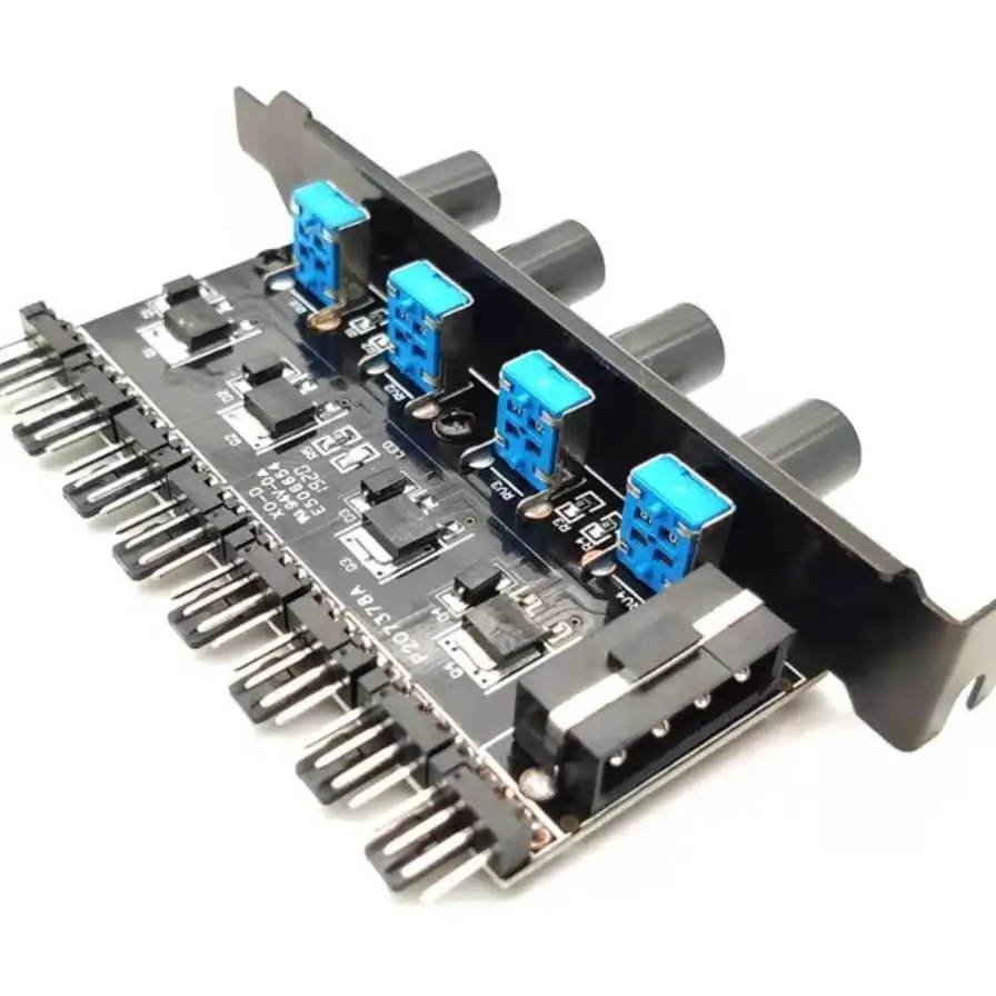 
 Втулка вентилятора охлаждения процессора концентратор 6 порт 12V вентилятор PWM Fan Hub SATA Molex контроллер питания Скорость адаптер добычи полезных ископаемых  