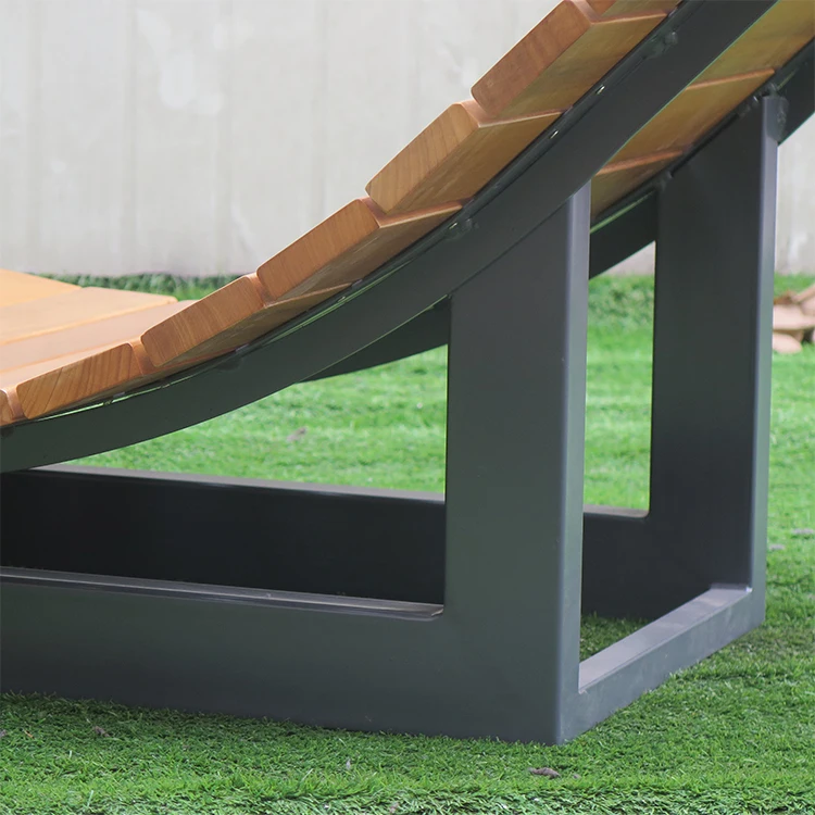 Деревянный шезлонг популярный современный завод открытый дизайн уличный индивидуальная деревянная уличная мебель