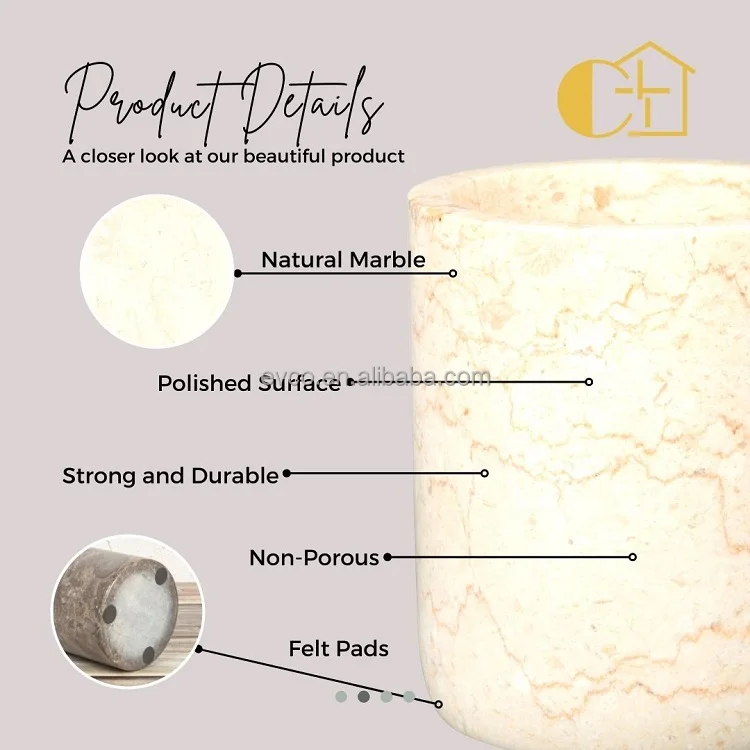 Подставка для посуды из натурального шампанского мрамора 4 2x6