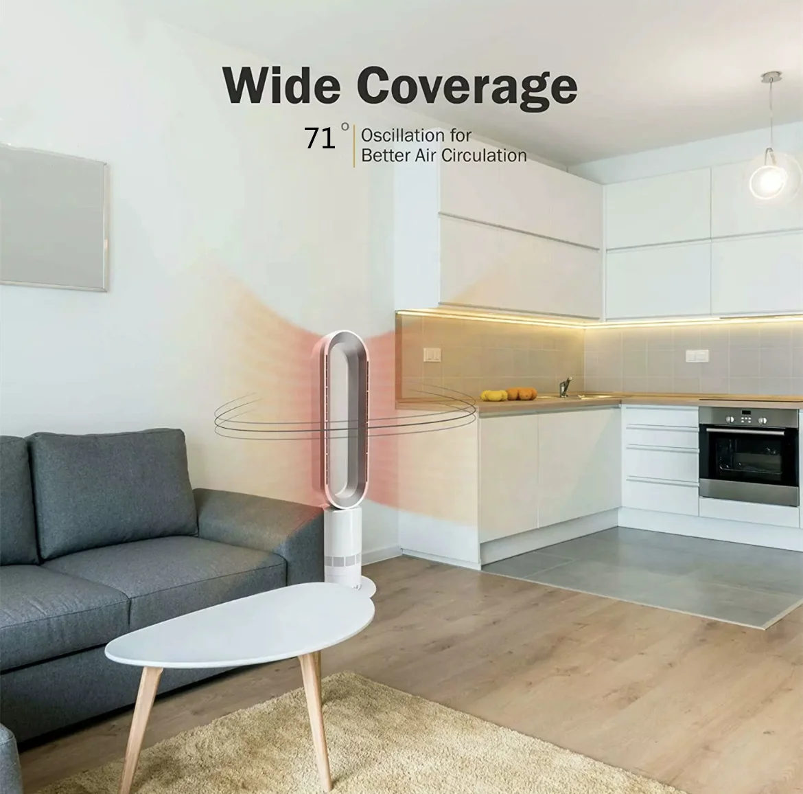 Factory Supply Durable ABS Material 1950W  2 In One Winter Fast Warm Electric PTC Bladeless Space Heater Fan