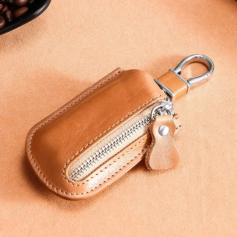 Multifunctional Key Bags Convenient Car Key Case Zipper Remote Control Access Control Car Key Holder Custom Logo PU Leather GZL