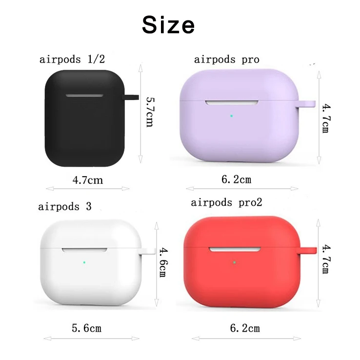 Водонепроницаемый Мягкий силиконовый чехол для Airpods с логотипом на заказ брелоком 1/2 и 3 Pro