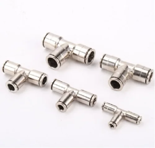 Copper Nickel Plated PE Series Pneumatic Quick Insert Joint High Temperature and Pressure Corrosion Resistant Gas Pipe Three
