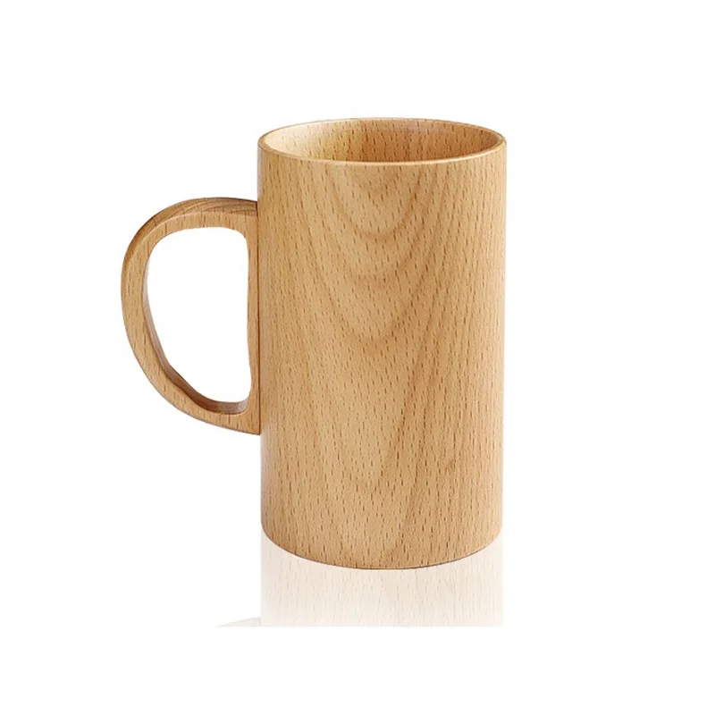 Japanese Creative Wooden Coffee Mug Household Solid Wood Handle Handy Cup