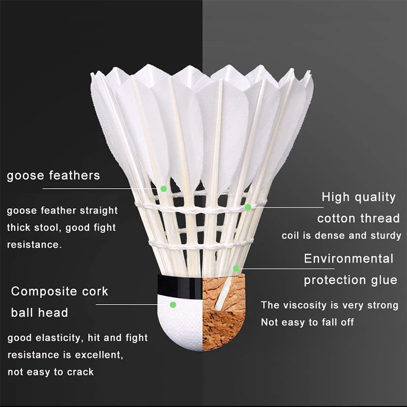 Great durability high quality stable fly cheap goose badminton shuttlecock malaysia