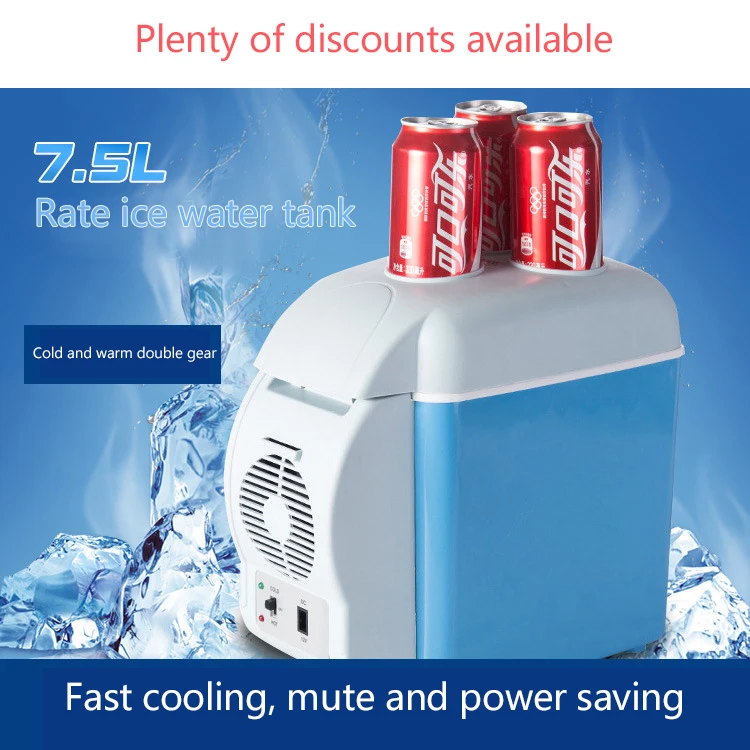 Car Small Refrigerator 7.5L Mini Refrigerator Car Cooling and Heating Box Car Appliances Portable