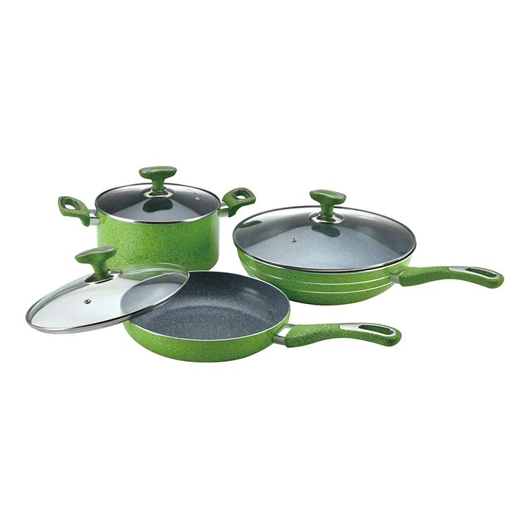 Cheapest cast iron wok pan 3pcs non-stick cookware set