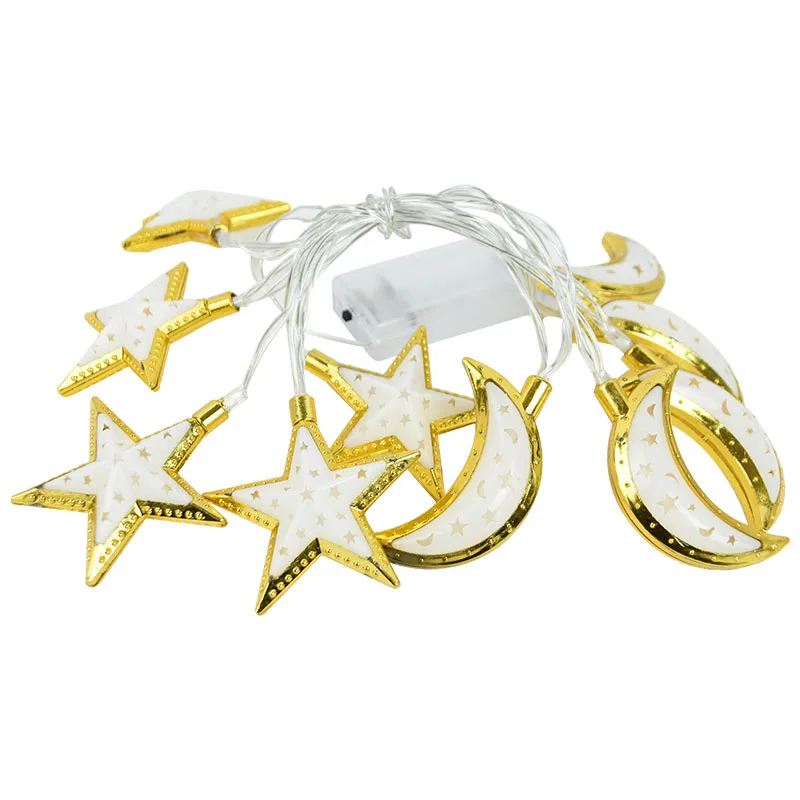 Украшение Рамадан Мусульманский Исламский ИД Мубарак кареем Луна Звезда сказочная гирлянда светодиодные украшения Рамадан