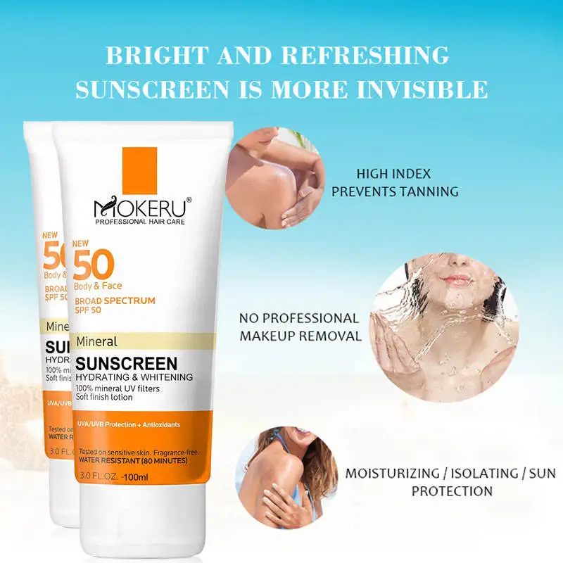 Natural Water Gel Type Transparent Sunscreen Waterproof Private Label Skin Aqua Sunscreen Spf 50