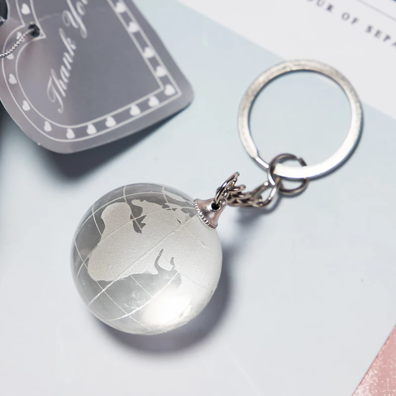 Custom personalized global key chain Crystal Earth Pendant Car key chain with Earth map key chain