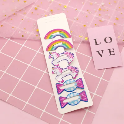 Korean print cute children hairpin girls paint princess cartoon bb clip fruit Hairgrips Baby hair accessories set