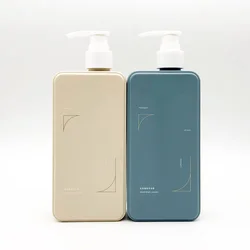 Recycled 400ml square plastic bottle hdpe body lotion bottle soft touch hdpe cosmetic containers