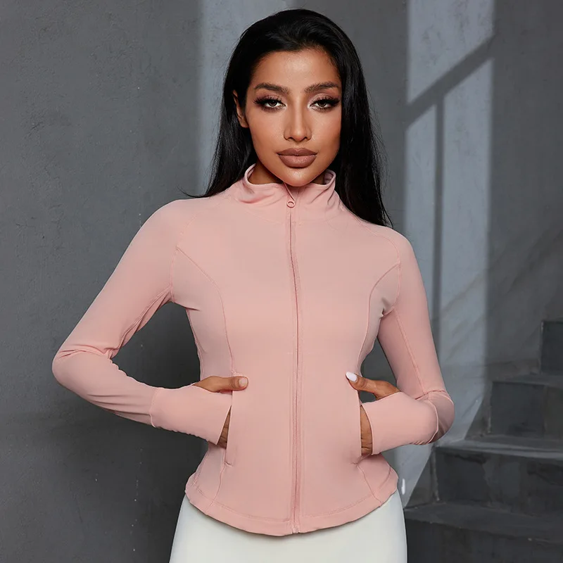 Women Workout Wholesale Tube Top Zip Up Sleeve Sports Jacket Black Tank Tops Plain Crop Tops