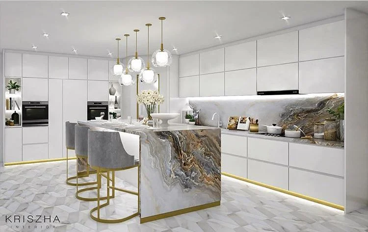 2022 New Model Australia Custom White Lacquer Modern Kitchen Cabinets to UK Sweden