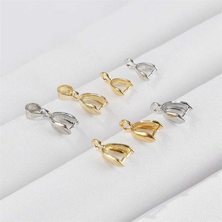 Jewelry clasp 18k gold plated connectors loops copper can hang Jewelry pendants Melon seeds necklace clasp