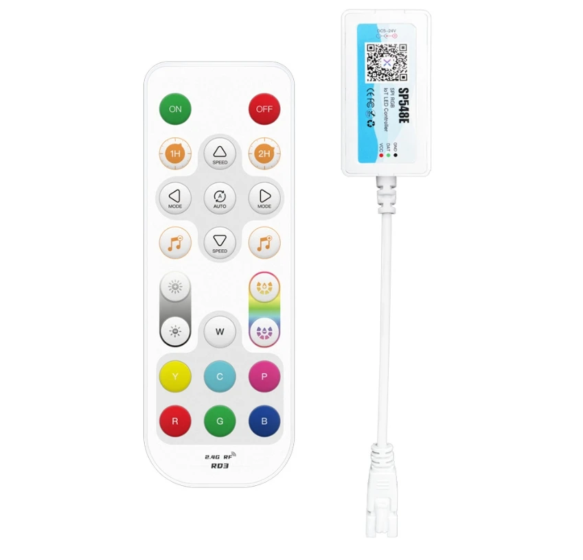 SP547E Dual Color Temperature WiFi Controller IoT Colorful Light Strip LED Controller Remote Control APP Speaker Control