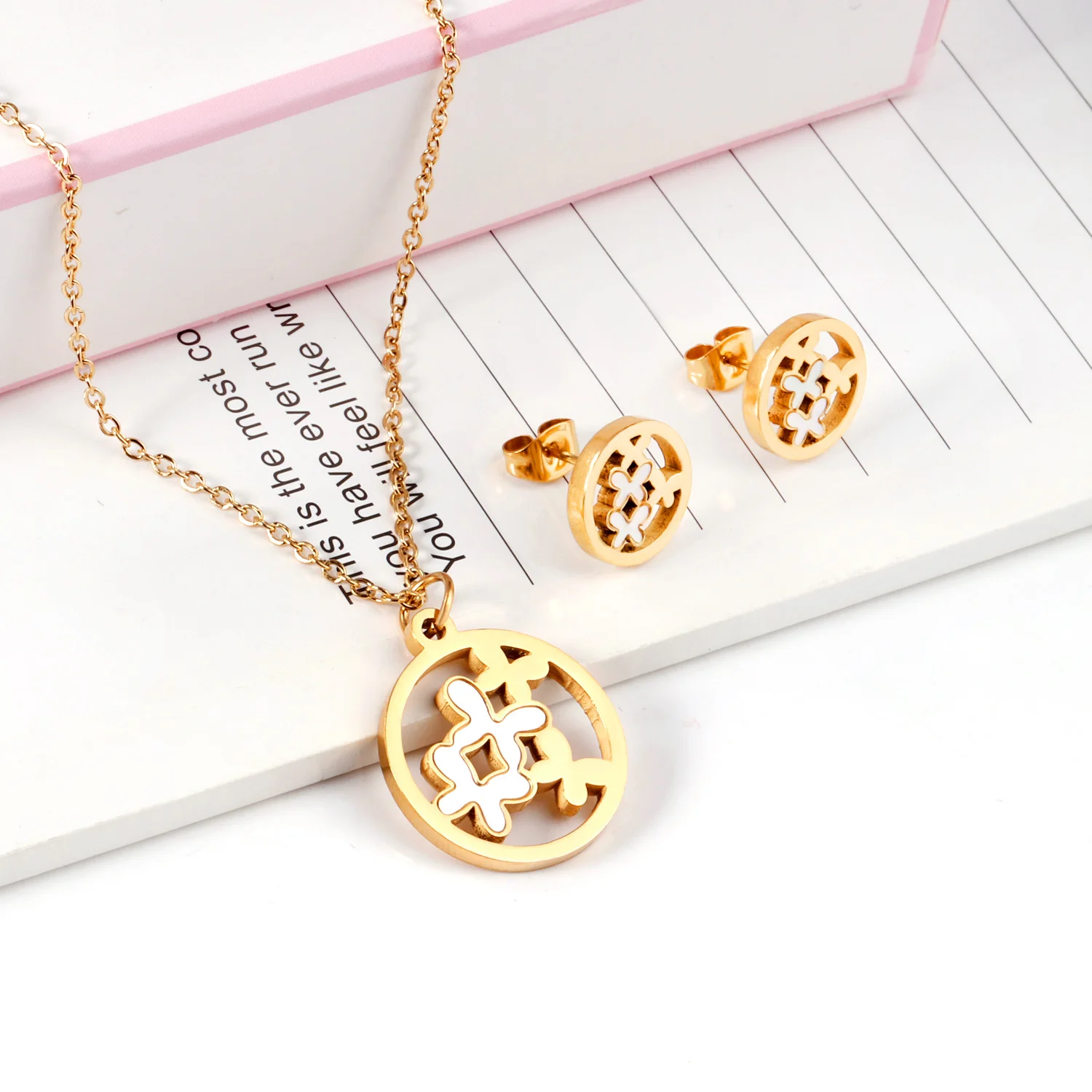 Stainless Steel Jewelry Set New Shell Sets Design For Necklace and Earrings Design