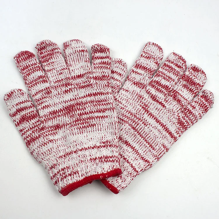Wholesale manufacture Safety Gloves mix color cotton knitted hand construction work Gloves