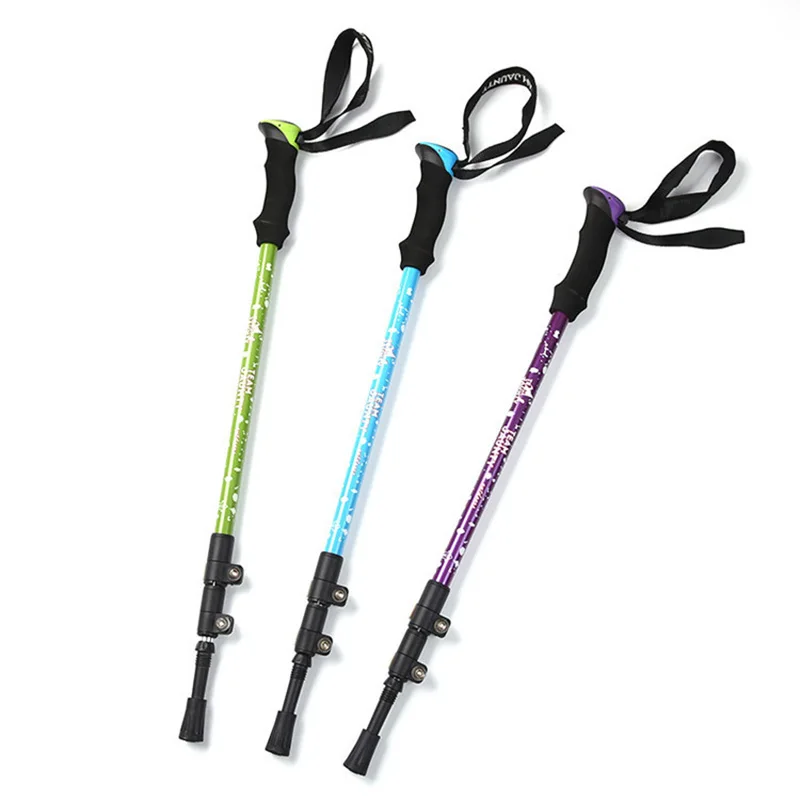Trekking Poles Telescopic Lightweight Aluminum Walking Sticks Shock-Absorbent Hiking Climbing  Poles Adjustable Alpenstock
