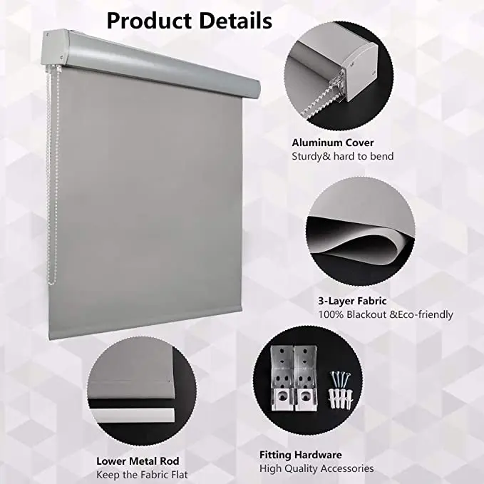 38mm tube window roller shade, cassette roller blind, valance window blind