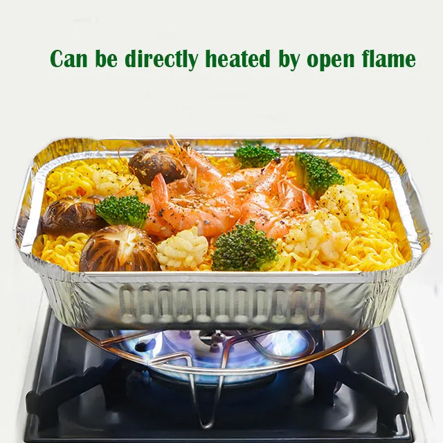 OEM ODM 450ml 800ml 1000ml 2400ml 9700ml Microwave Oven Safe Use Silver Aluminum Foil Tray with Smooth
