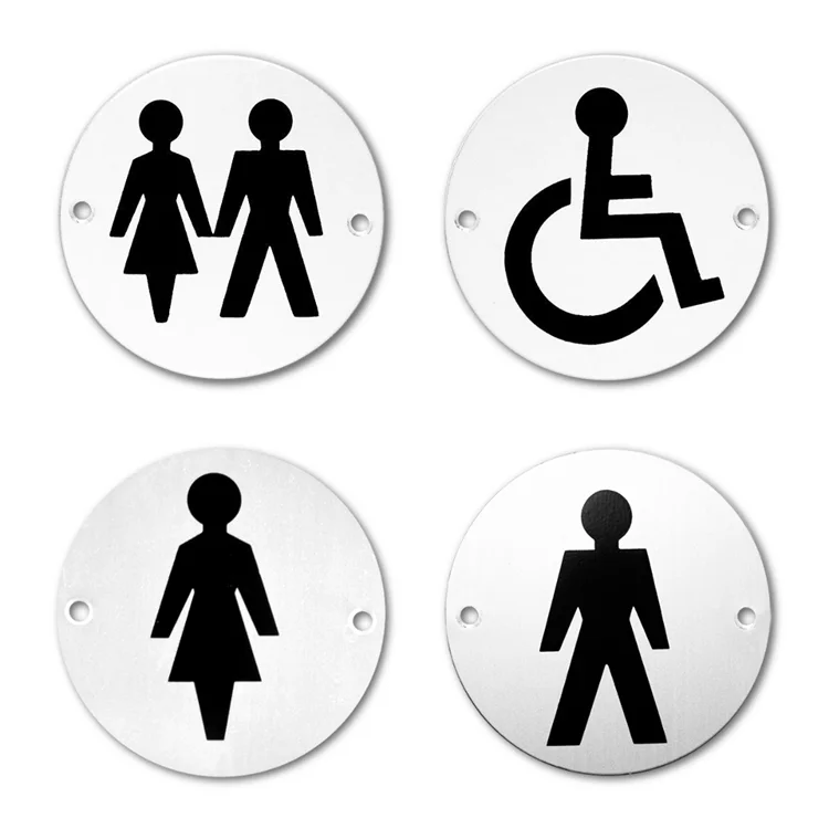 Мужской и женский из нержавеющей стали Туалет табличка для start hotel