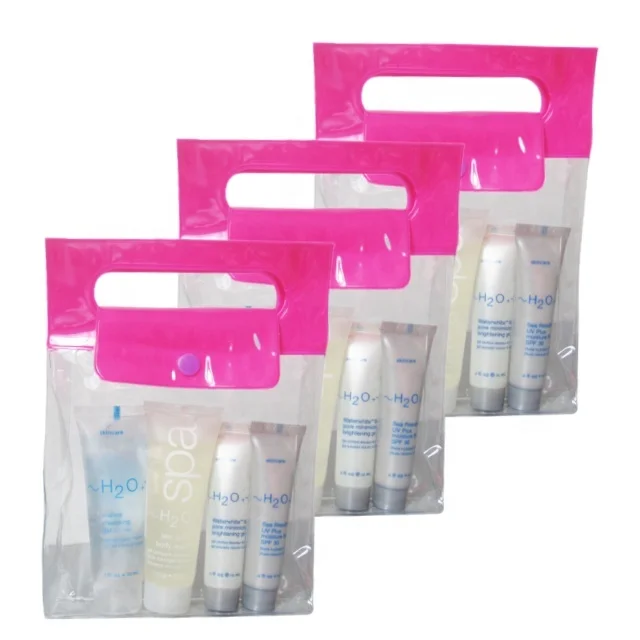 Gift Fashion customized waterproof travel PVC Vinyl Cosmetic Makeup Organiser Bag with Button