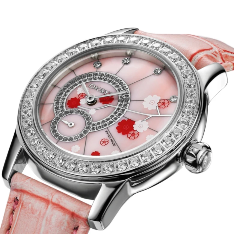 DK&YT new designs logo women diamond watch custom fashion elegant Ultra-thin quartz watch for women