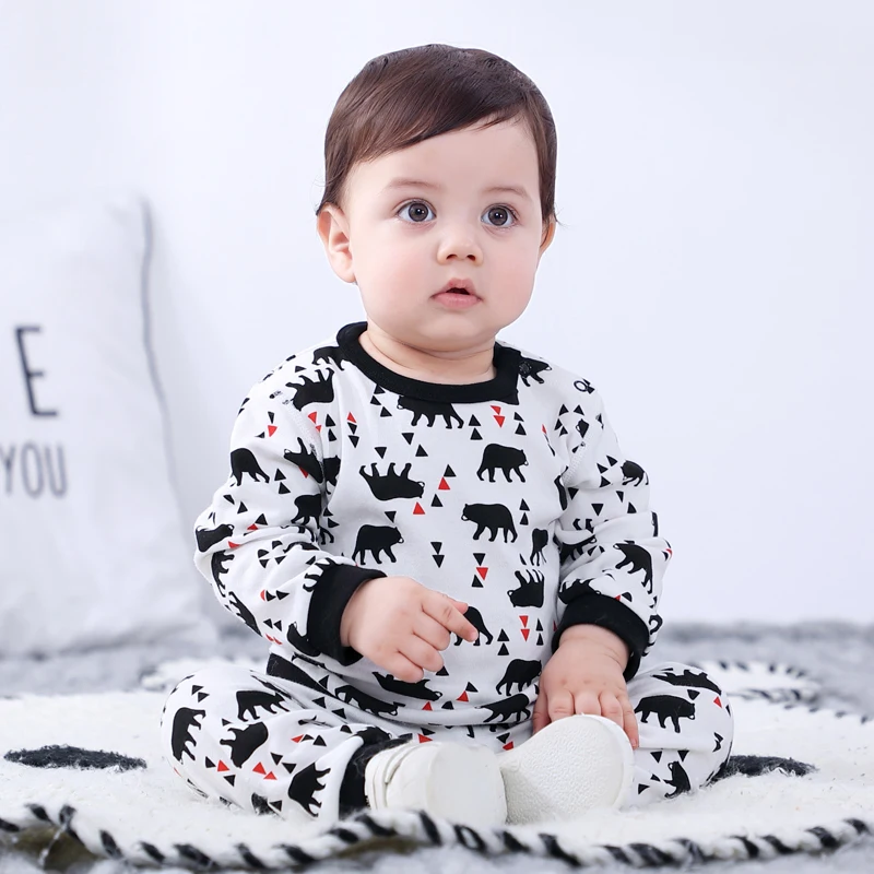 Остин Bella/оптовая продажа, комплекты детской одежды для мальчиков из 100% хлопка с милыми животными, комплекты детской одежды с длинным рукавом