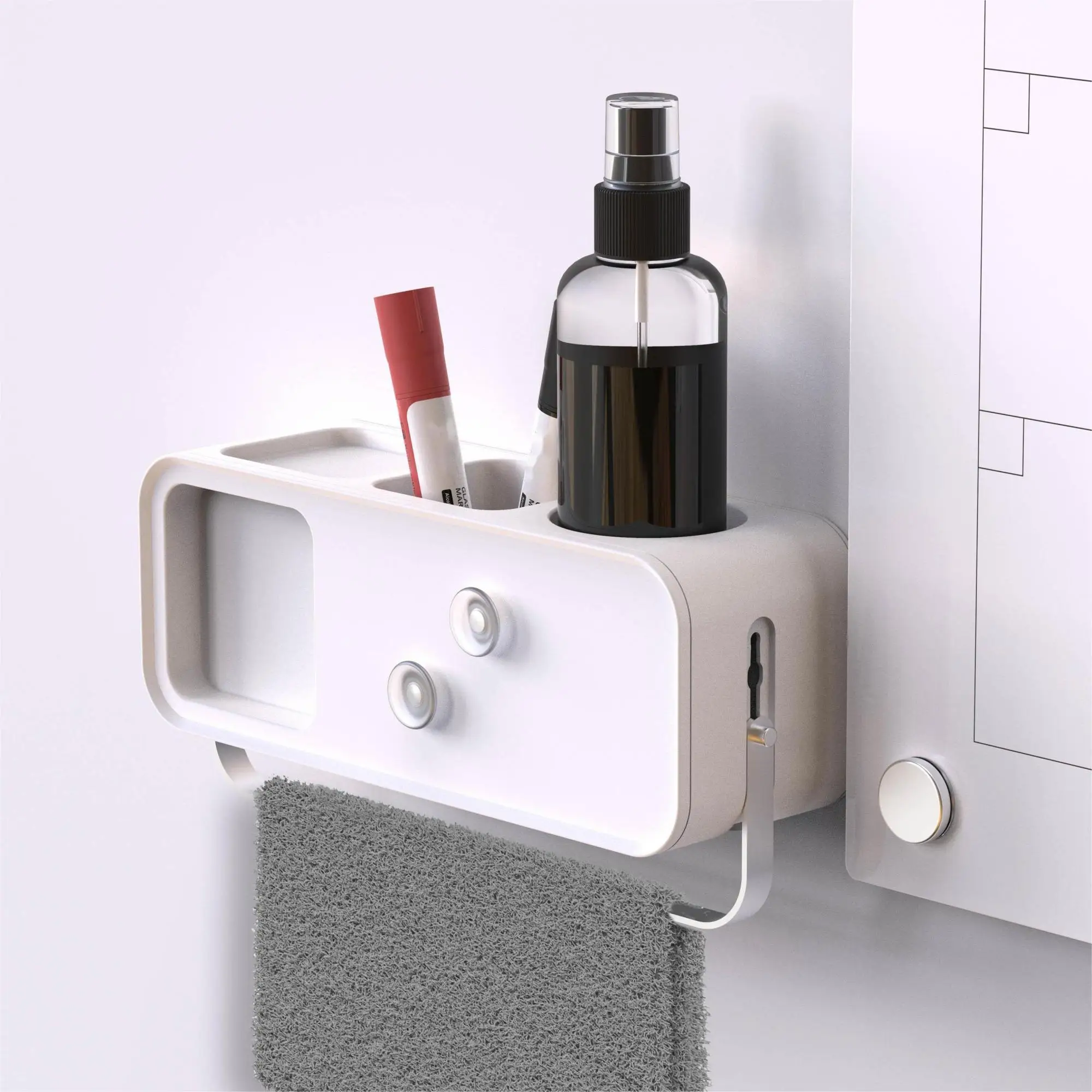 3 in 1 Whiteboard stationery kits ,Marker pen holder for wall mounting white board or black board