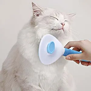 OEM cepillo para mascotas Self Cleaning Slicker Brush Cat Brush with Release Button Stainless Steel Dog cat Combs Brushes
