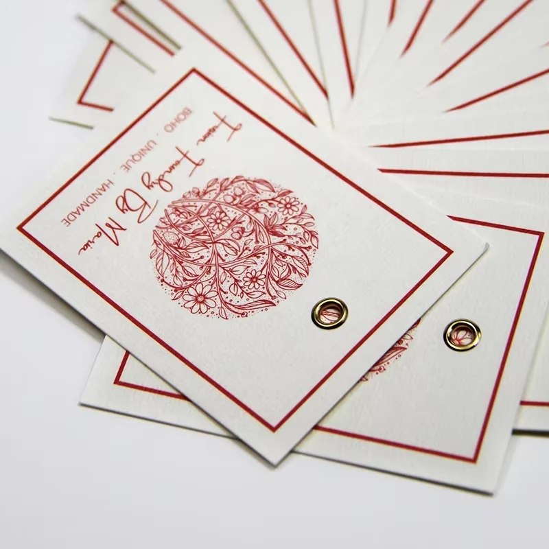 Custom Designed Premium Hang Tag for Clothing Label Custom Size Texture Paper Garment Tag Custom Printed Information Display