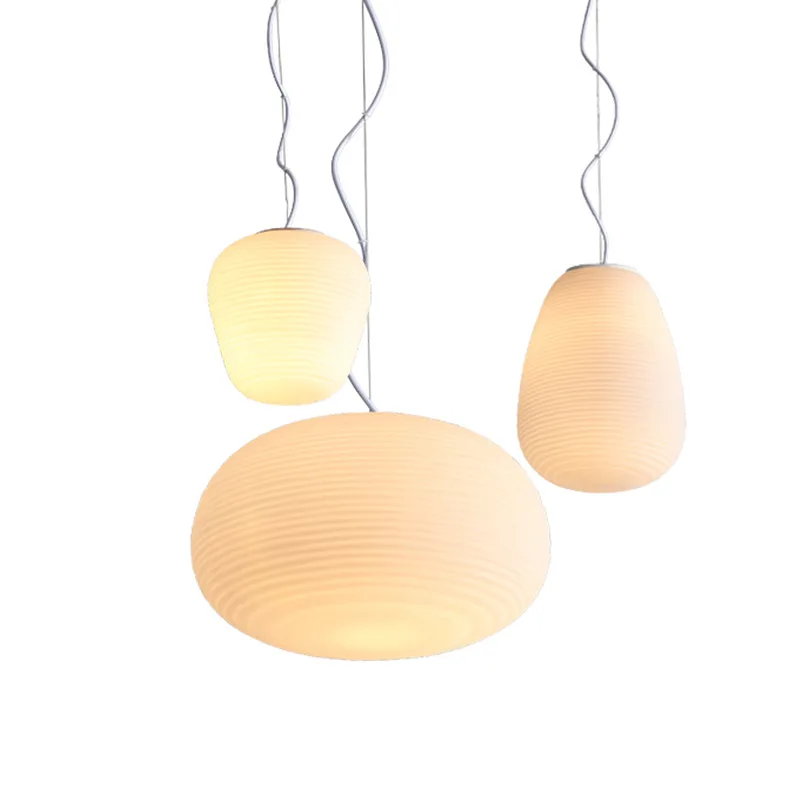 white threaded glass lamps Modern minimalist designer restaurant bar clothing store chandeliers