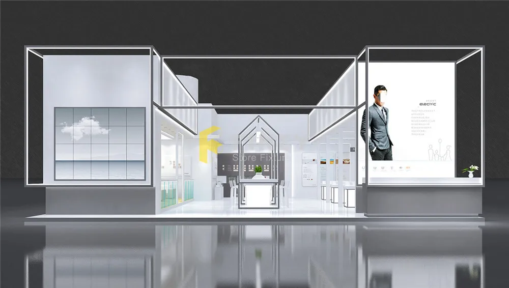 Customized Modern Trade Show Display Stand Decoration Design One-stop Service Pop up Displays Kiosks Street Store Mall