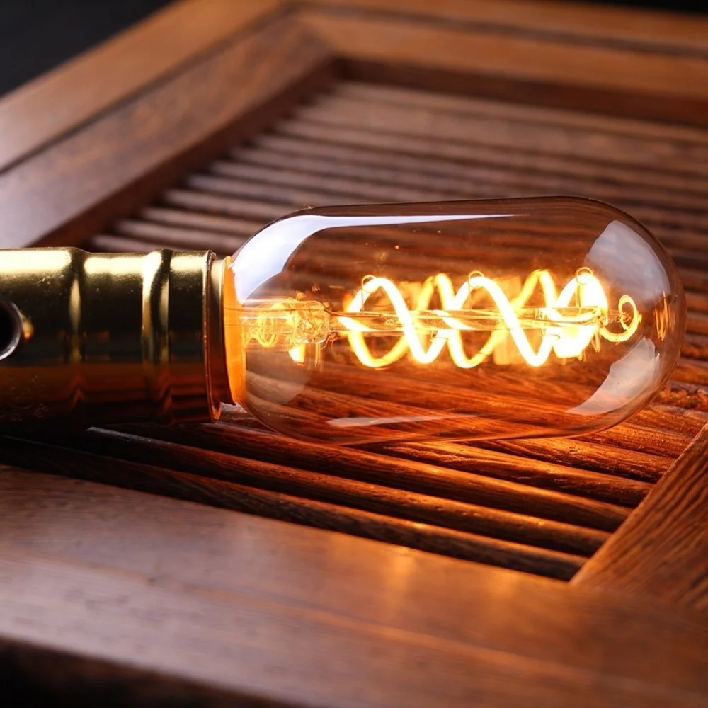 Antique Edison LED Filament Bulb 2W T45 Low Voltage 24V AC/DC Power Supply Plastic Glass Compatible E14 MR16 Bases Auto Home Use