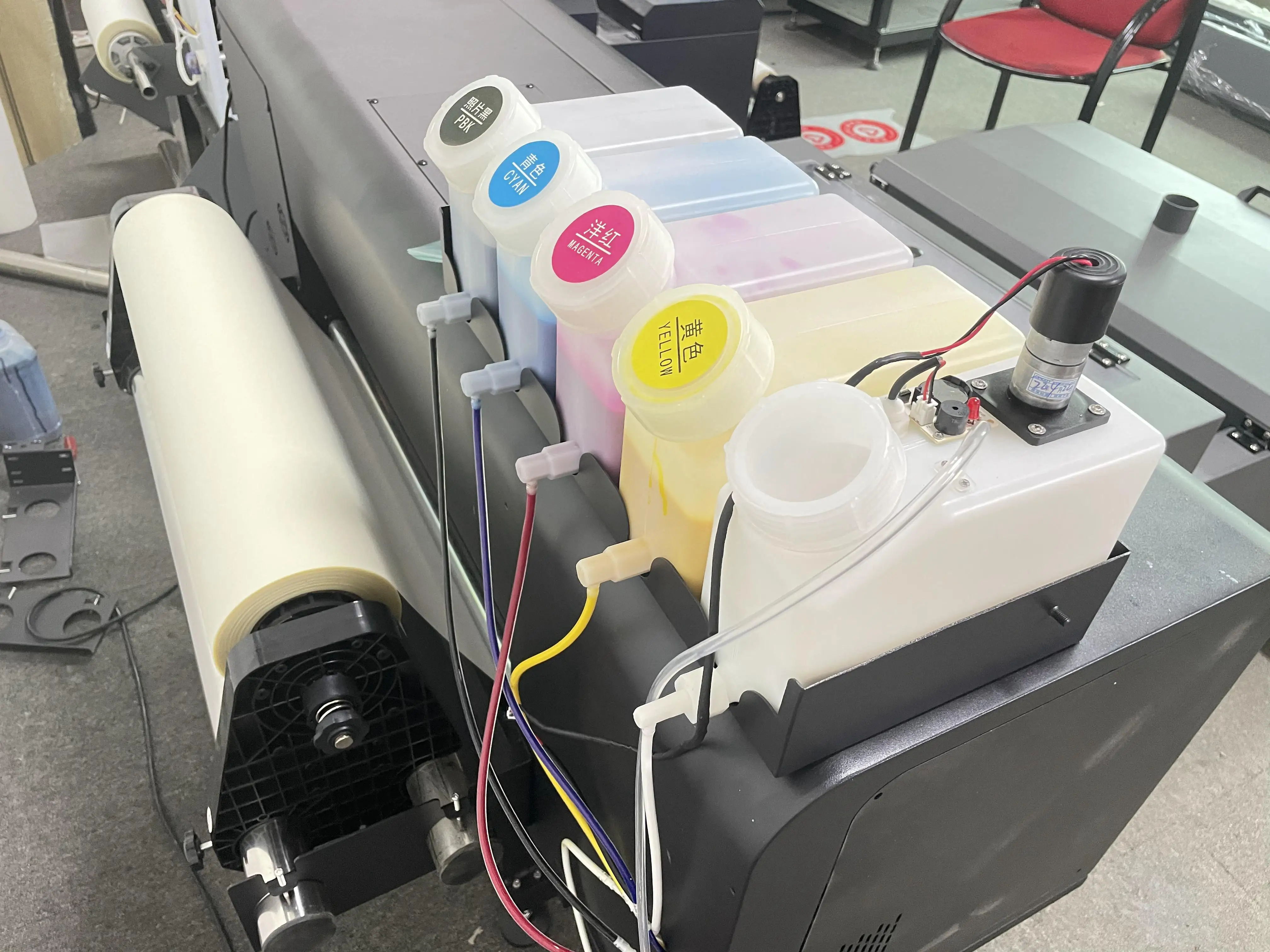 DTF printer dual XP600 head with feeding system ICC color management print CMYK+W 5 colors 60cm printing machine