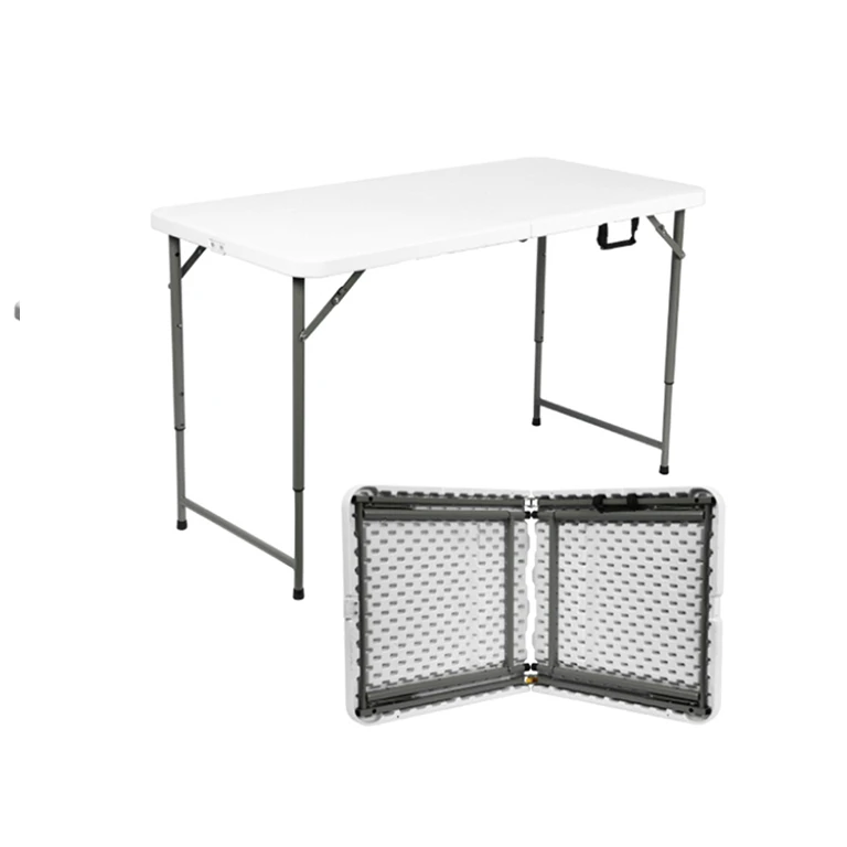 Blow Molding Outdoor Dinner Party Conference Hot Sale Wholesale 120cm 4ft White Plastic Folding Dining In Half Table
