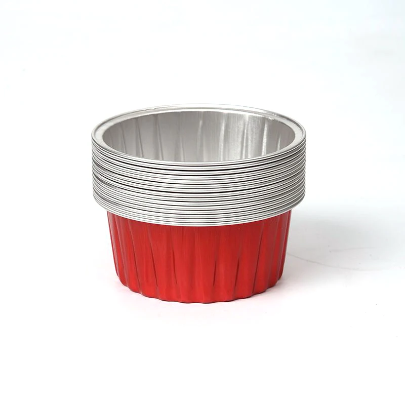 custom color alf-size pans baking disposable food aluminum foil tray with plastic lid 125ml