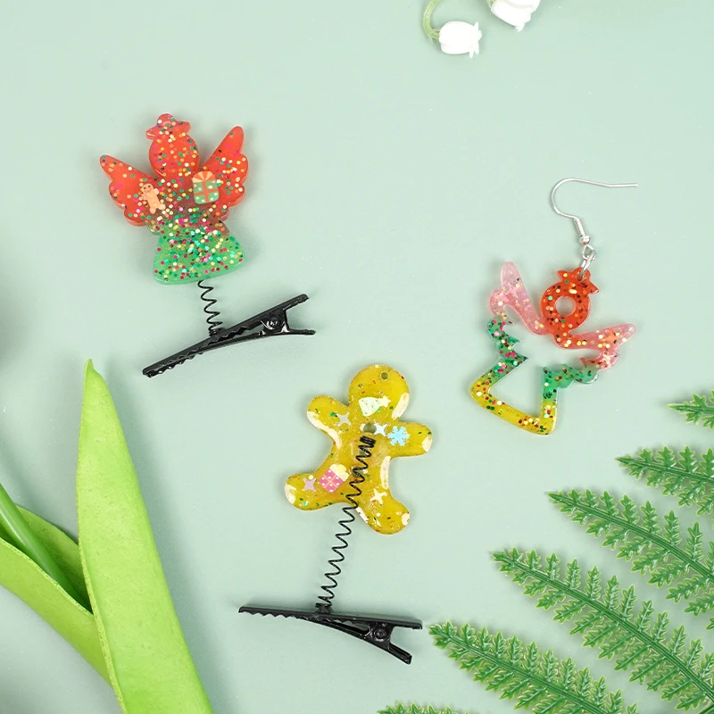 Latest DIY Christmas Resin Art Accessories for Kids Craft Cute Fairy Style Figurine with Model Pattern for Gifts