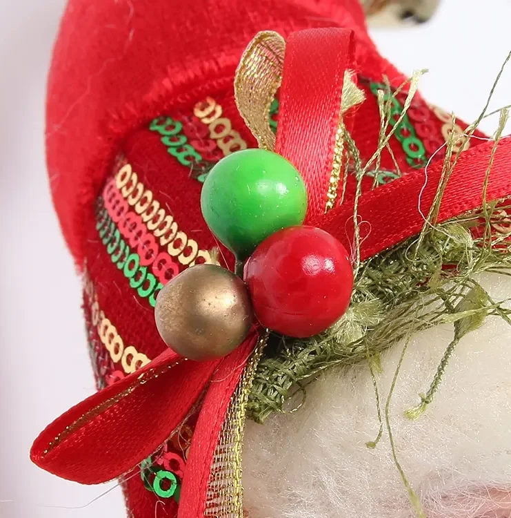 Custom Christmas Elves With Wreath Hanging Decoration Elf Home Party Wall Pendants Ornaments Christmas Plush Elf Dolls