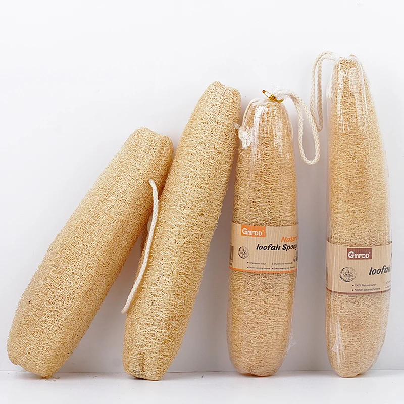 Exfoliating Body Scrubber  Kitchen Vegetable Scrubber Dishwashing Scouring Pad Luffa Bath Shower Sponge Natural Loofah Sponge