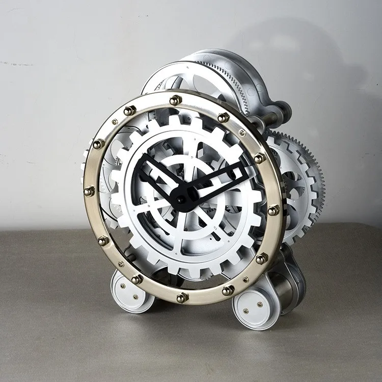 Retro Digital Flip Down Clock Gear Desk Stand Page Quartz Clock Creative Small Alarm Clock