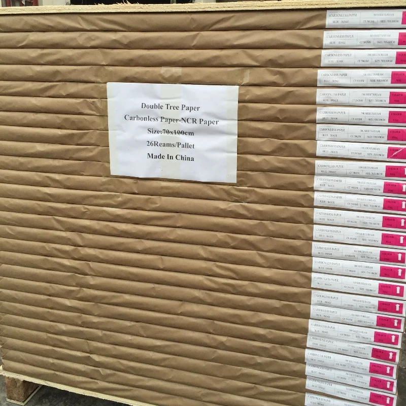 Factory Price 45-80gsm Mixed Wood Pulp Image Blue Non Carbon Self Copy Paper 70x100cm Carbonless Paper